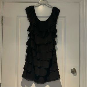 Little black dress with ruffles from White House size 8
